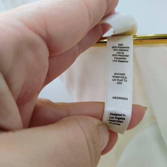 For Love and Lemons White Cut Out Ribbed Thong Bodysuit Medium Sexy Summer - Picture 15 of 15